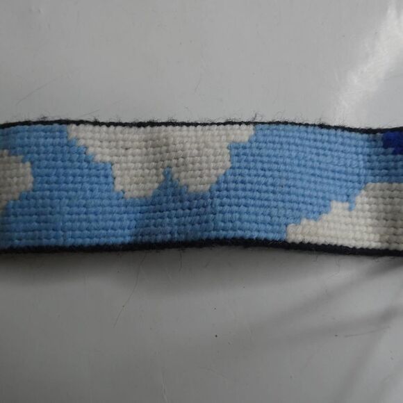 Vintage Handmade Belt Hippie Boho Rainbow Sun Clouds Sky Needlepoint Metal - Picture 6 of 9